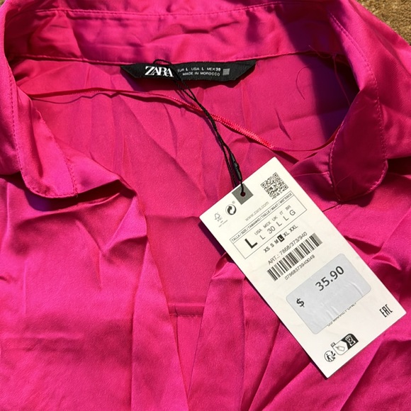 Zara Button Down Shirt in Hot Pink - Picture 2 of 4